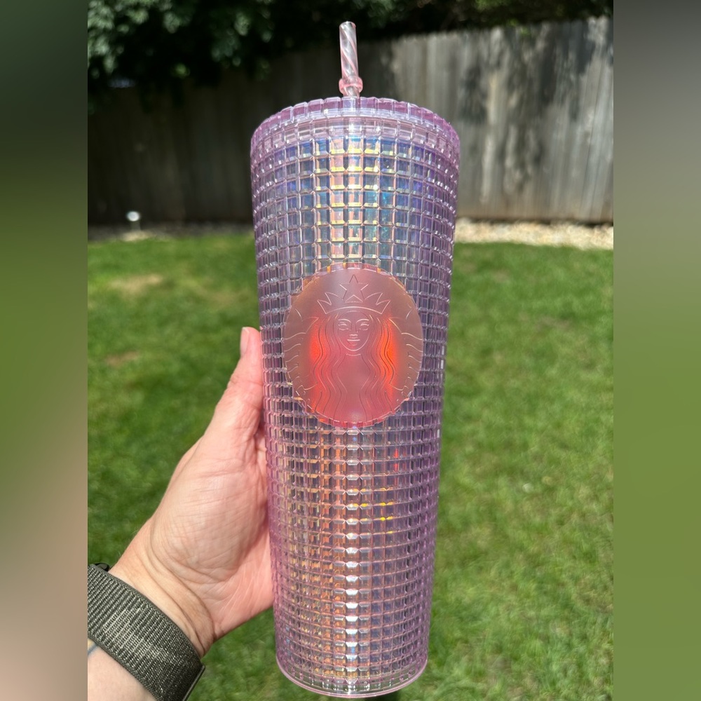 Pale Pink Grid Tumbler